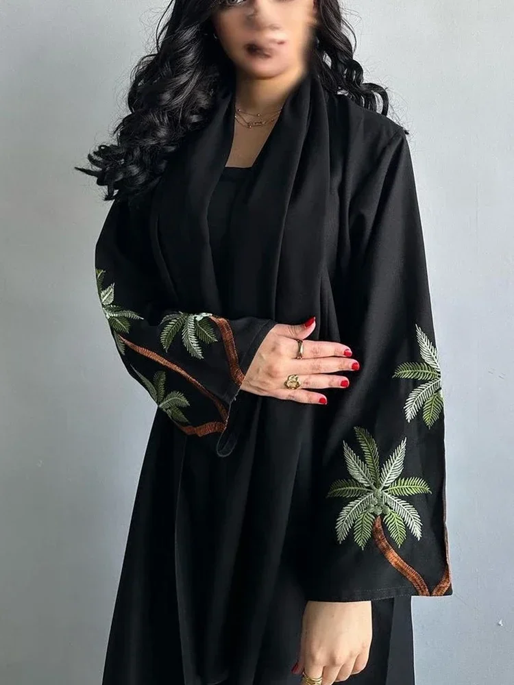 

Eid Nida Muslim Abaya for Women Embroidery Abayas Saudi Arabic Dress Black Caftan Maxi Vestidos Morocco Kaftan Long Robe 2024