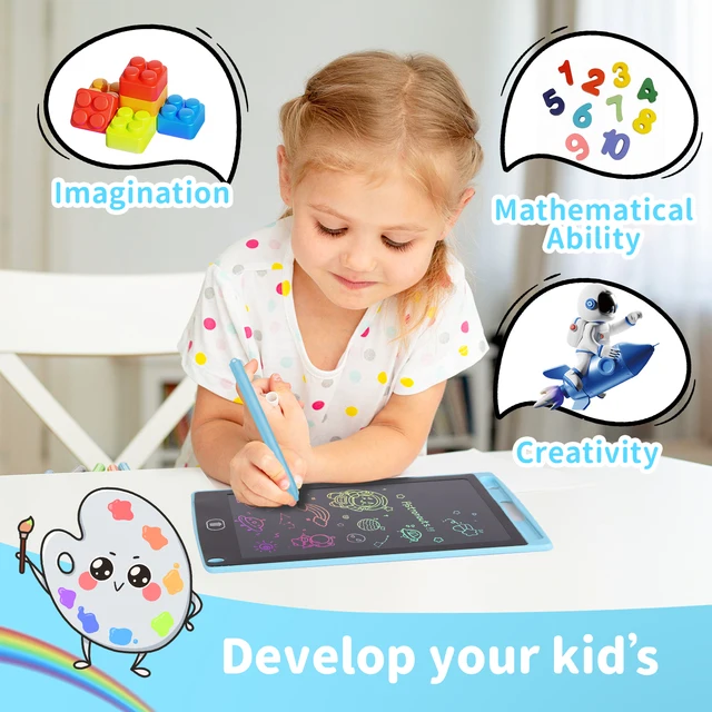 12" LCD Writing Tablet for Kids - Reusable Drawing Board with Eye Protection, Lock Function, Instant Erase - Gift for Boys Girls 4