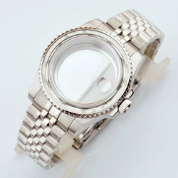 Premium 40.5mm Sapphire Glass Metal Case Watch Kit with Accessories - NH35 NH36 case (Jubilee strap glass)