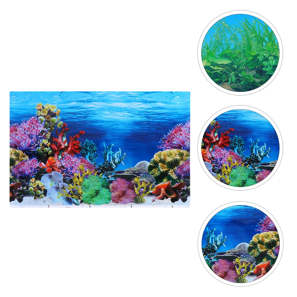 

Fish Tank Background Paper Mural Stickers Aquarium Poster Underwater Sea ​​turtle