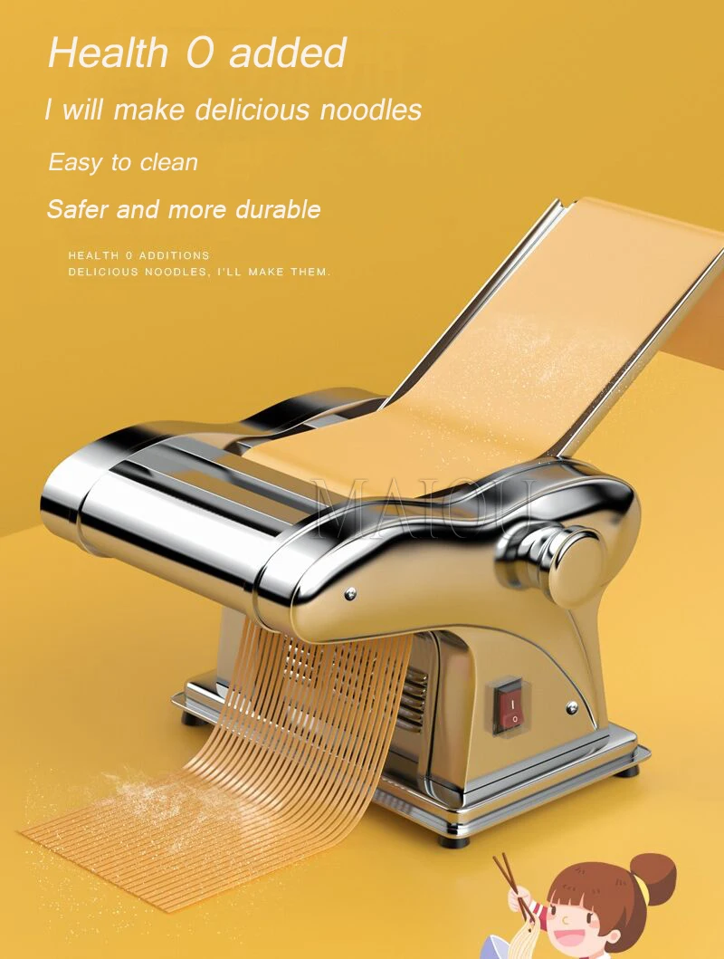 Description Picture 6 of item220V Commercial Kneading Machine Dough Sheeter Electric Pasta Maker Home Doughing Mixer Noodles Press Roller Dumpling Wrappers