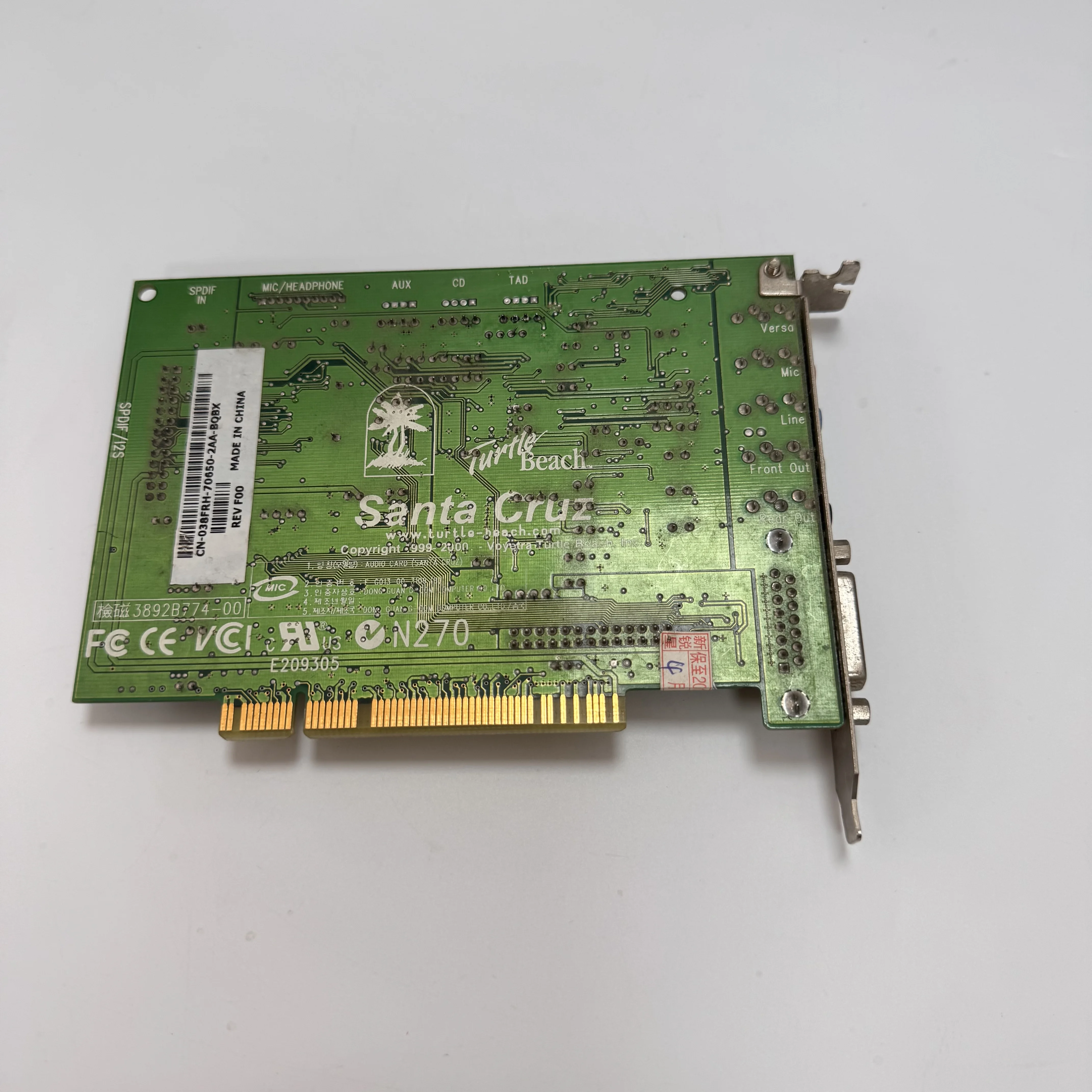 상태 좋은 중고 터틀비치 산타크루즈 CS4630 PCI 사운드 카드 DAC/ADC 가성비 좋은 데스크탑 사운드 카드