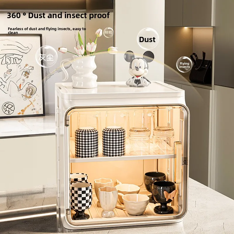 Dustproof cup storage rack desktop tea cup water cup rack tea set storage box coffee mug drain cup rack