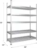 Heavy Duty Adjustable Storage Shelving Unit 5 Shelf High-Grade Aluminum Silver 60 X 24 X 78 Inch Durable 2