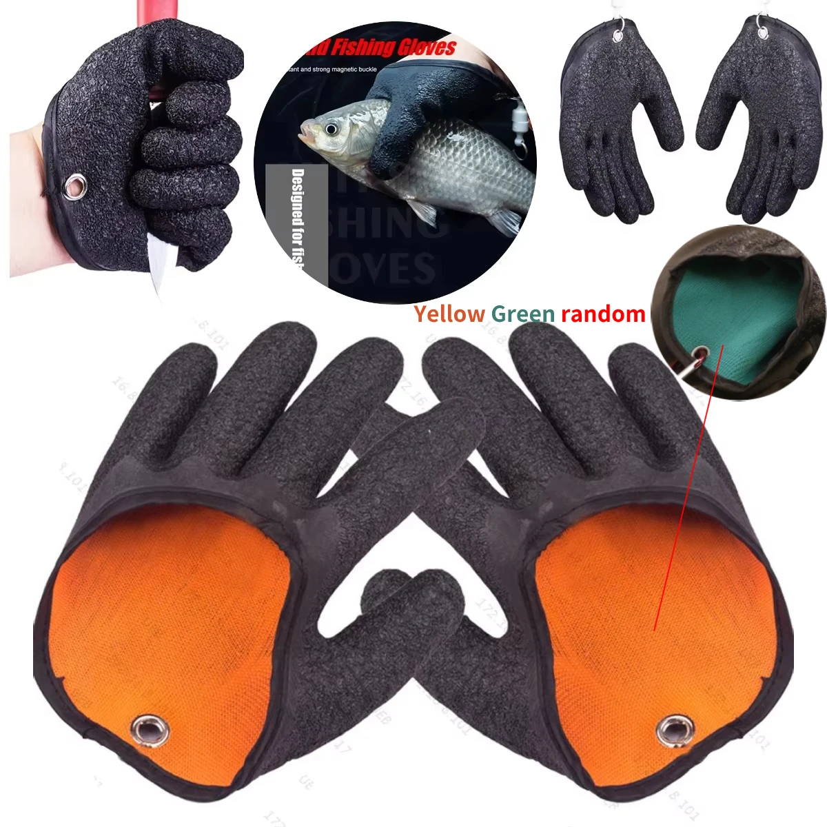 Gants de pêche magnétiques anti-dérapants pour lancer précis - Gants doigts pour pêcheur droitier gaucher