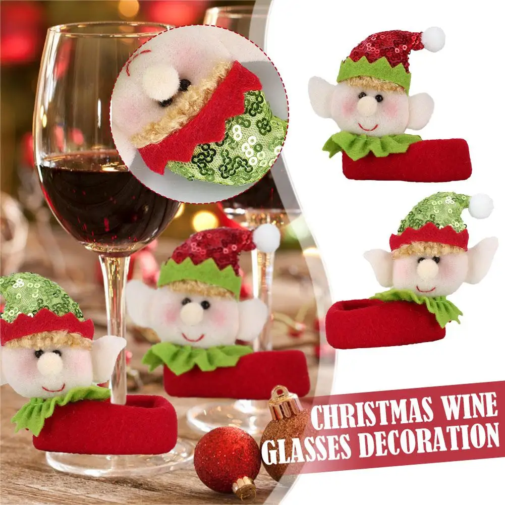 

Christmas Wine Glasses Decoration Glass Wine Cup Sleeve Goblet Christmas Decorated Cover Tree Gifts Christmas Glass Cup Gif R6F6