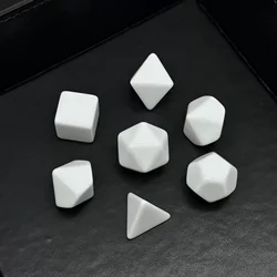 Set of 7 Blank Dice for DIY Board Game Creations (White)