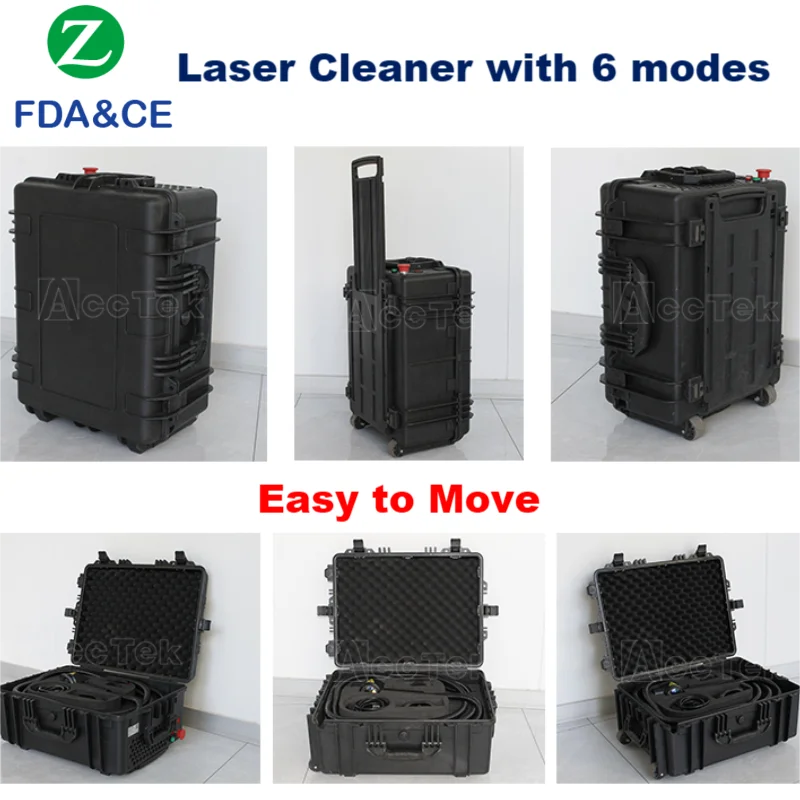 AccTek Super Portable 200W Rust Laser Cleaner12KG Pulse Laser Cleaning Machine Battery Supply Rust Paint Oil Oxide Layer Removal