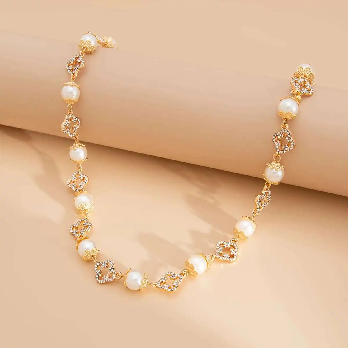 S1418ac53eb484113814114abdd75a11ad Goth Imitation Pearl Rhinestone Choker Necklace for Men Collar Vintage Adjustable Clavicle Chain Daily Party Jewelry Mallzona