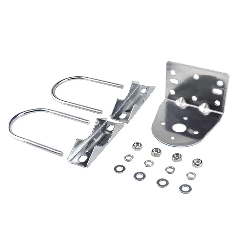 Antenna Pole Mount Bracket Double U-Bolts Clamp V Jaw Bracket Outside Home Antenna Pole Holder external antenna shortwave antenna