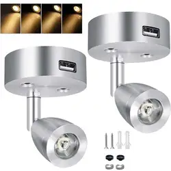 2pcs 12V RV Boat LED Reading Light Interior Wall Lamp Spot Light 6000K For Caravan Camper Van Boat Trailer Decoration