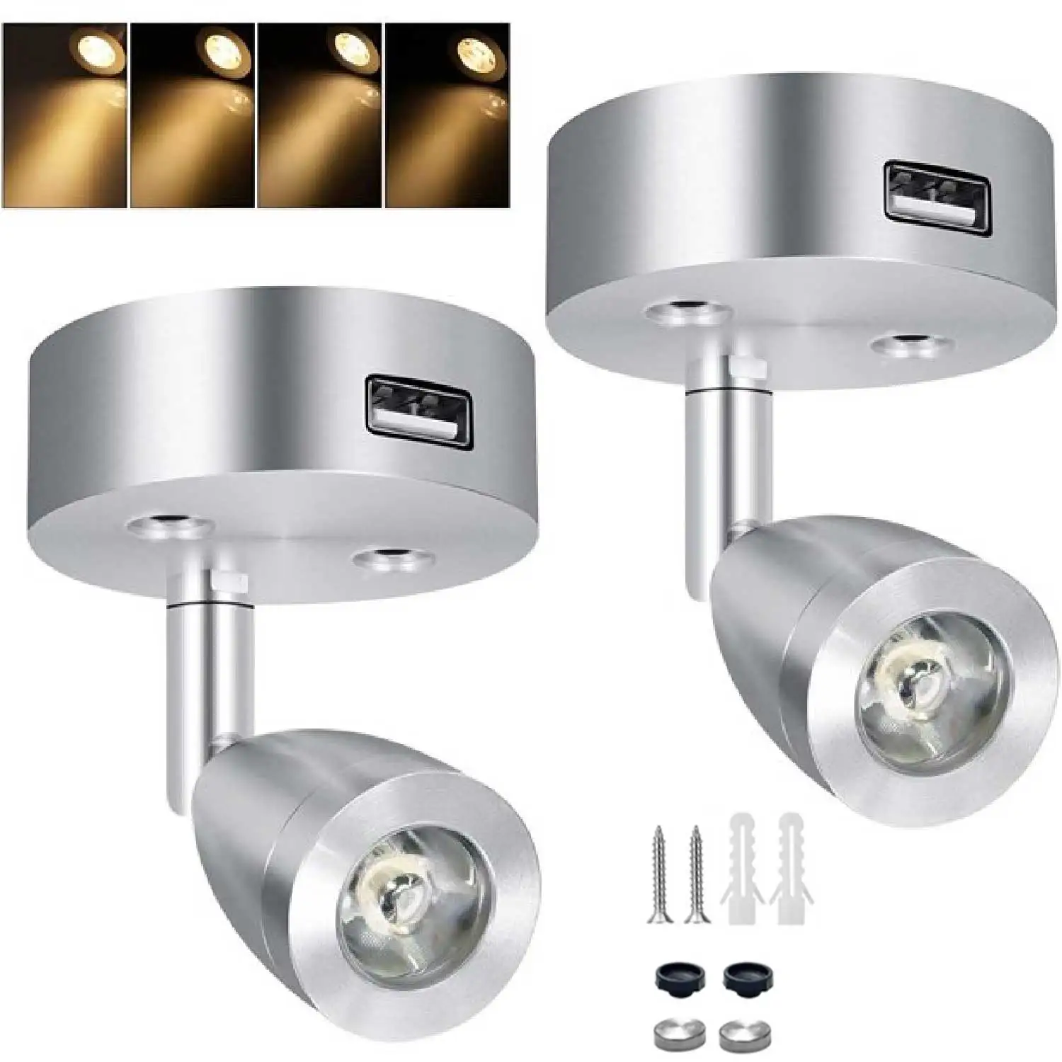 Luxvista Lampe 12V LED camping car 5W blanc chaud 3000K applique