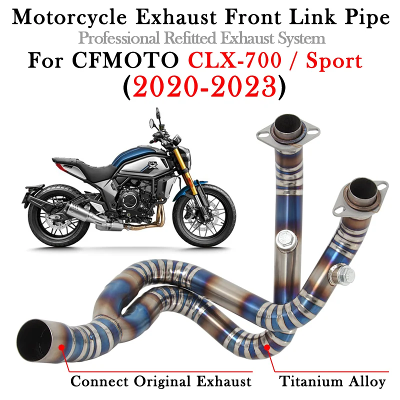 

Titanium Alloy Motorcycle Exhaust Front Link Pipe Escape Moto Modify Muffler Slip On For CFMOTO CLX-700 CLX700 Sport 2020 - 2023