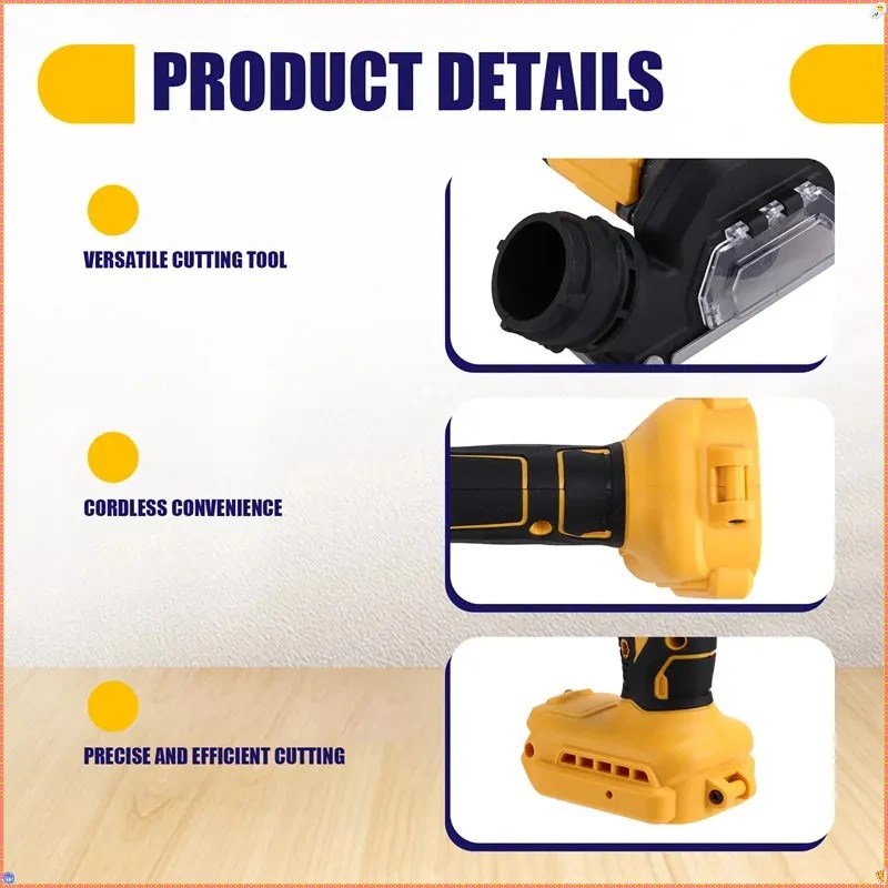 Dewalt 3 인치 미니 앵글 그라인더 무선 전기 컷오프 도구 Dewalt 18V- 20V 배터리 용 원형 톱 전동 공구 절단