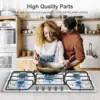 Stove Top Stainless Steel, Built-in Gas Propane Cooktops with Thermocouple Protection, NG/LPG Convertible, Electronic Ignition G 4
