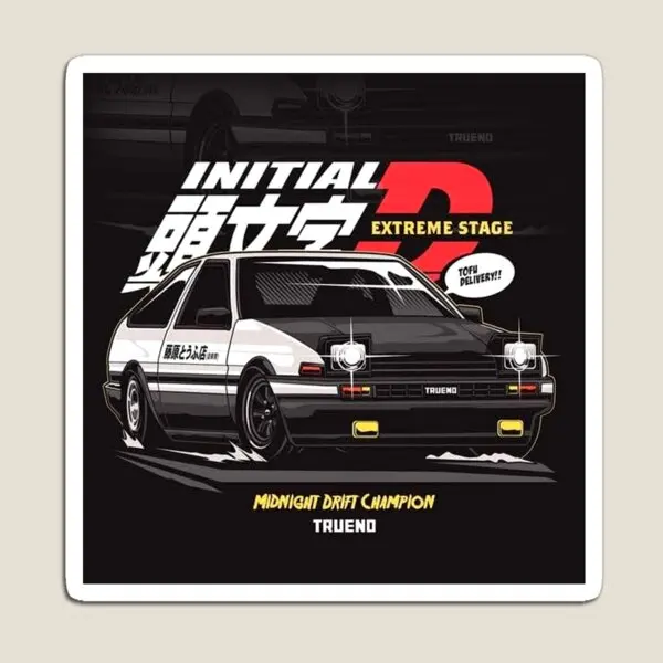 

Initial D Magnet Refrigerator Stickers Home for Fridge Organizer Decor Kids Toy Baby Children Holder Magnetic Funny Cute