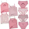 2025 Girls Cotton Tank Tops Underwear Young Teens Lingerie Kids Cartoon Vest Shorts Loungewear Set Children Undershirts 4pcs/lot 1
