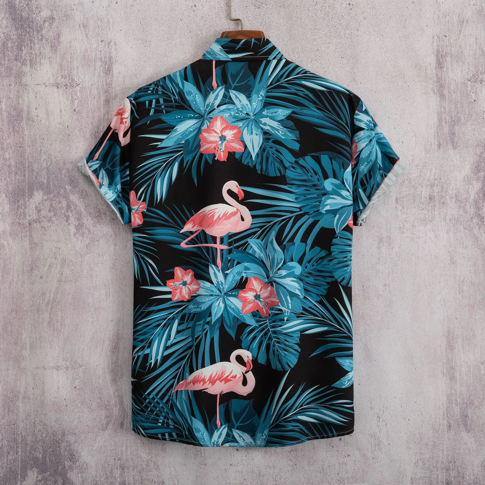 Tanie 2023 koszula hawajska moda męska kwiat nadruk geometryczny bluzka jednorzędowa sklep