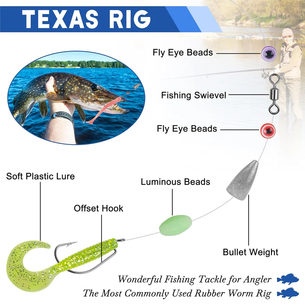 Soft Plastic Texas Rig Weedless For Bass Best Texas Rig Worm