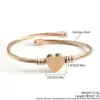 MHS.SUN Classic Open Heart Cuff Bangle Gold Silver Color Stainless Steel For Men Women Adjustable Lover Birthday Party Jewelry 4