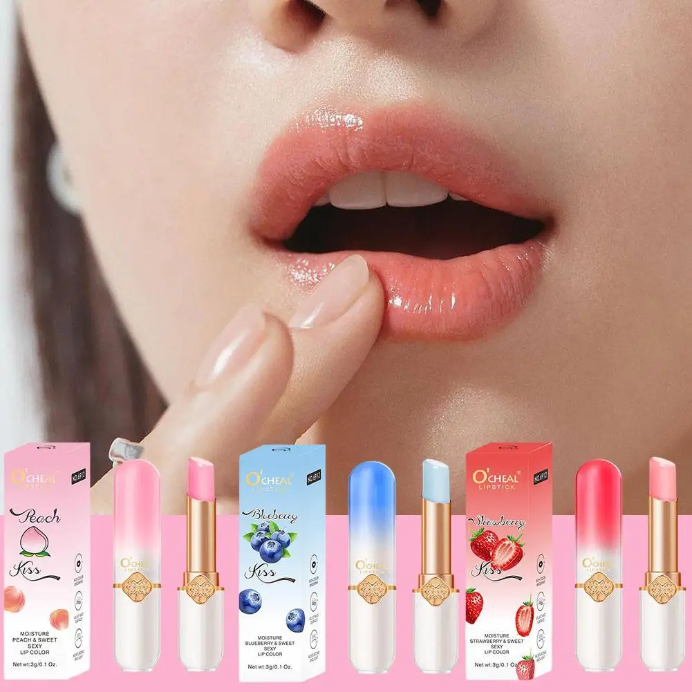 Fruit Moisturizing Lip Balm Temperature Changes Color Anti-dry Cracked Lasting Nourishing Jelly Lip Gloss Lip Care Cosmetics