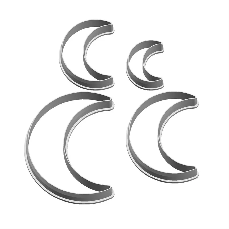 Four Specifications Cartoon Geometric Figure Crescent Moon Plastics Moulds Cake Fondant Tools Cookie and Sushi Fruit Cutters cookie cutter,baking mold,cookie mould,cookie printing mold,fondant cutter