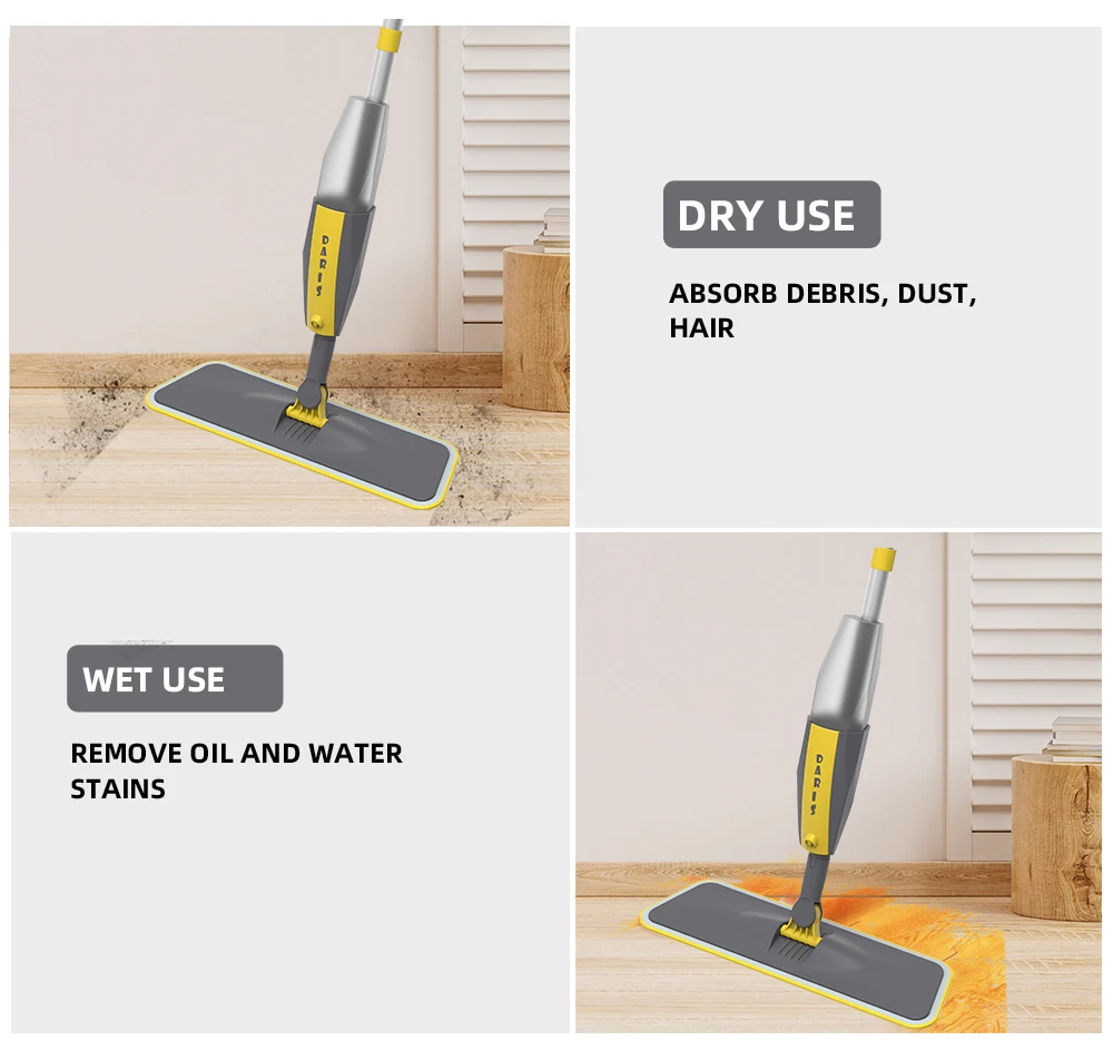 Description Picture 6 of itemSDARISB 360° Rotating Spray Microfiber Mop For Floor Cleaning Magic Multifunction Floor Cleaning Brooms Mop With Reusable Pads