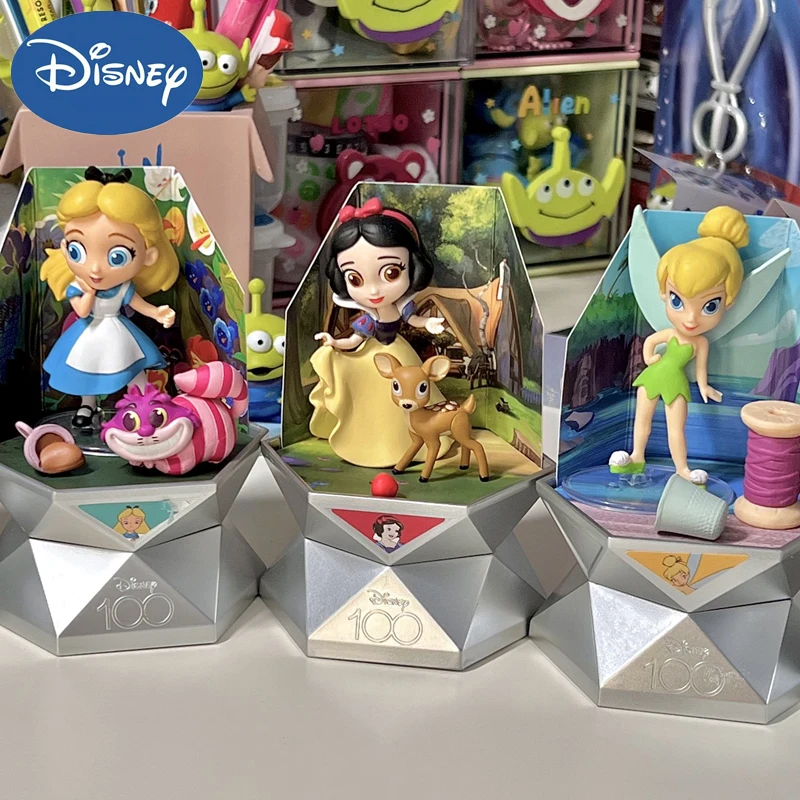 Disney Genuine th Anniversary Blind Box Anime Frozen Princess Mickey  Mouse Action Figures Pvc Model Statue Mysterious Box Toy
