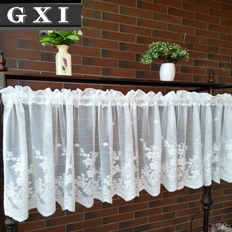 Sheer Curtains Window Curtains Decor Curtains Lace Curtains Light Filtering Curtains Lace Wave Short Tulle Half Curtains For Living Room Floating Sheer Valance Kitchen Cabinet Door Cafe Window Drapes Cortina