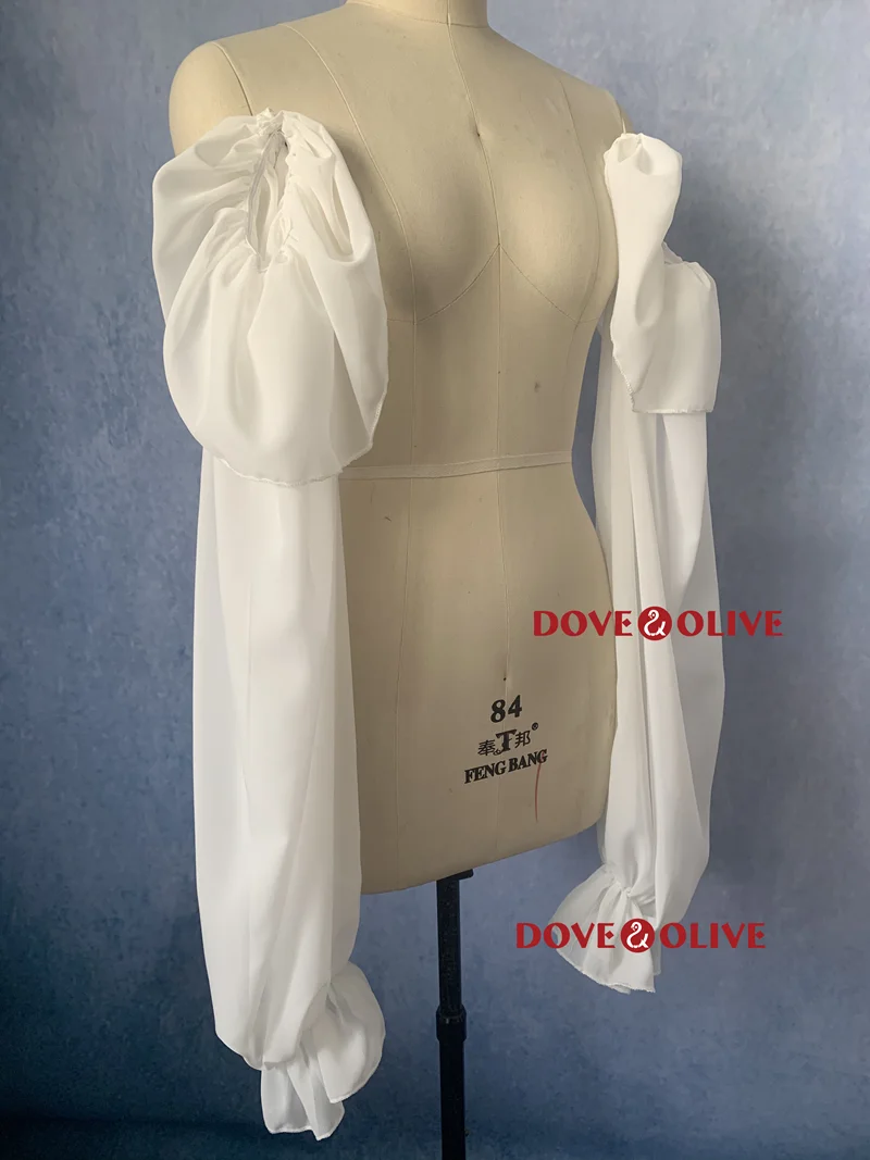Chiffon Wedding Sleeves Trumpet Sleeves Removable Gloves Ruffles Bride Accessory Women Bridal Accessories wedding dress gloves wedding sleeve accessories wedding sleeves