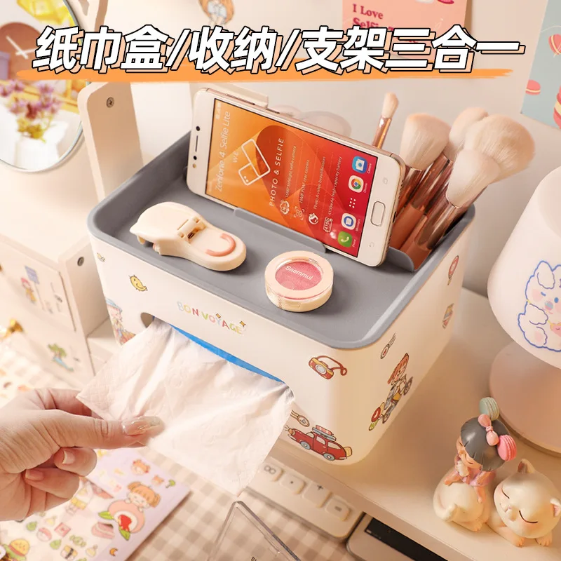 Multi Napkin Holder Desktop Tissue Box Removable Handkerchief Case