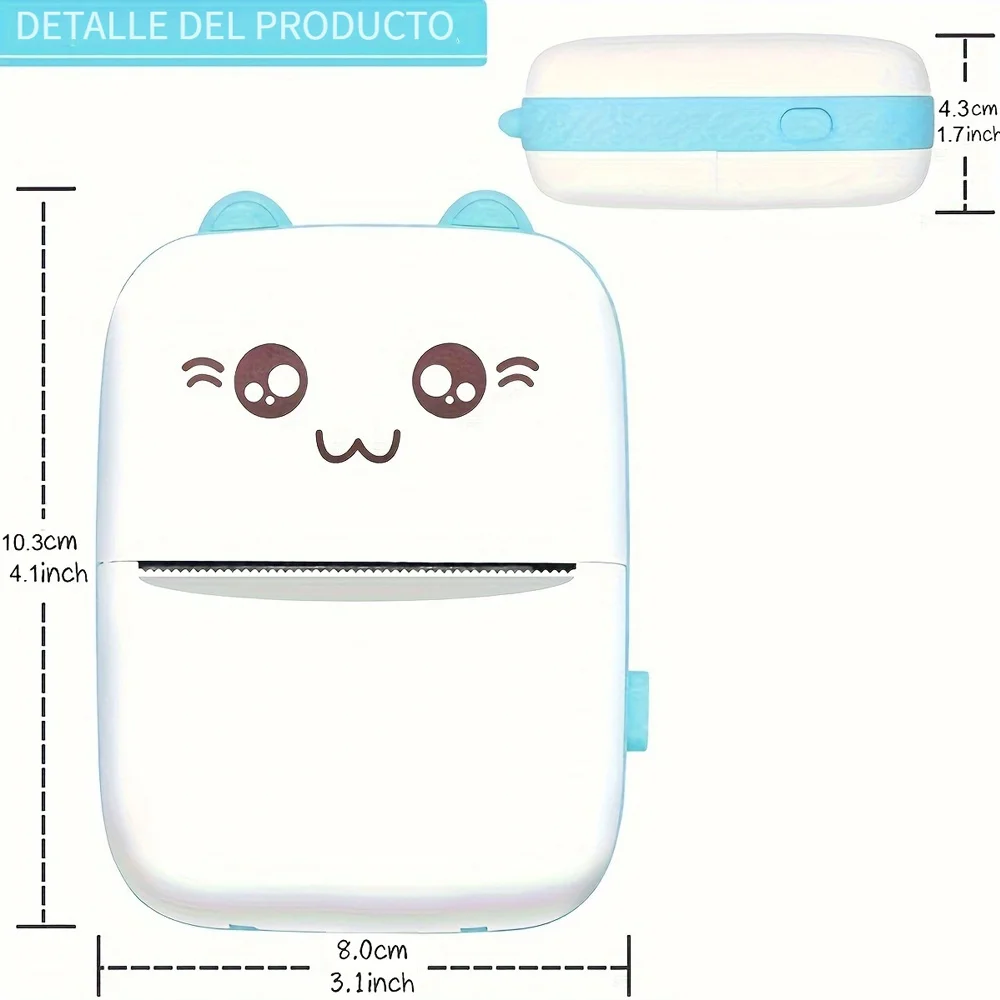 Wireless Instant Mini Thermal Printer,portable printer suitable for iOS and Android devices, ideal for printing labels, photos,