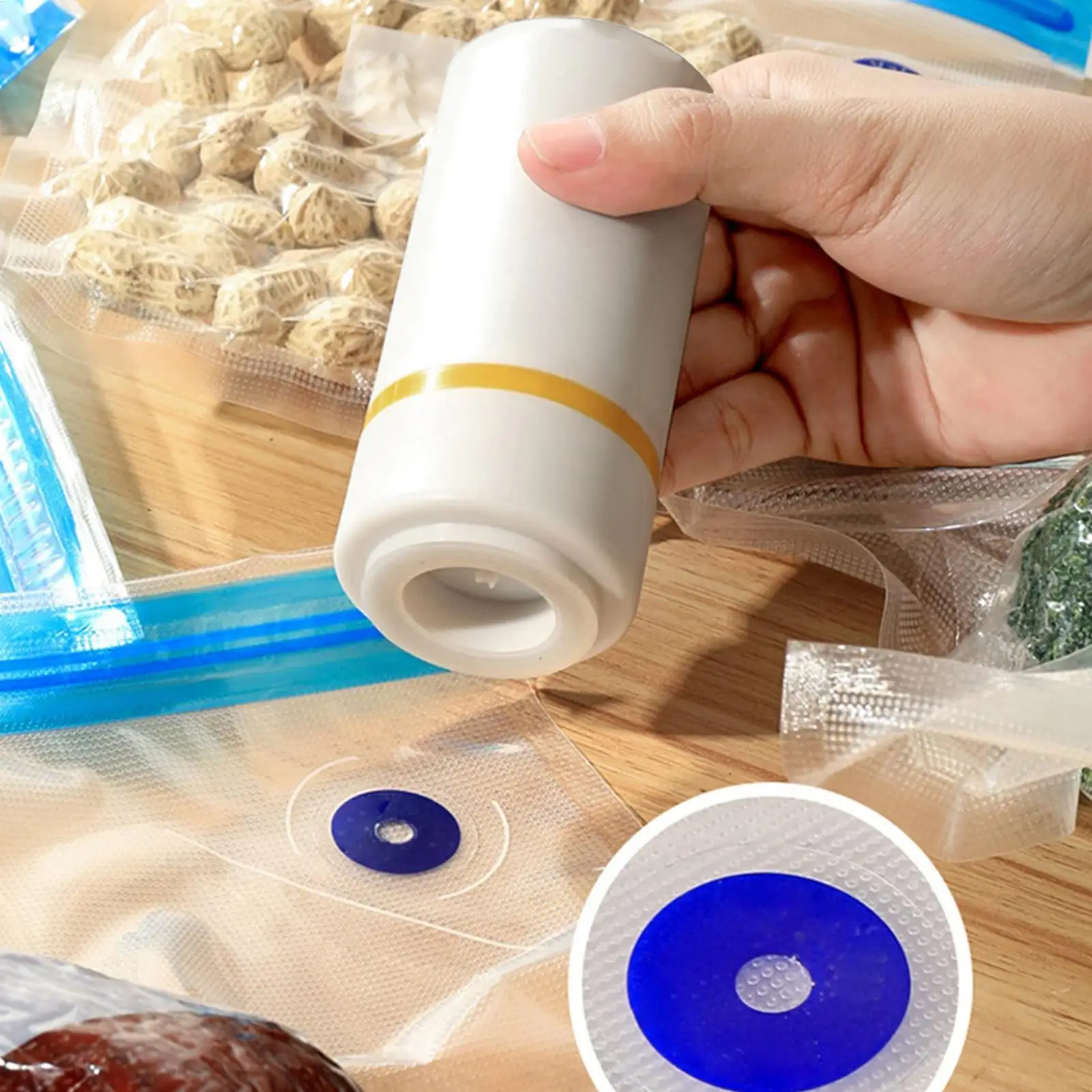 Electric Vacuum Pump for Food Storage Portable Air Sealer Machine USB Rechargeable Vacuum Sealer for Clothes Compression Bags 3
