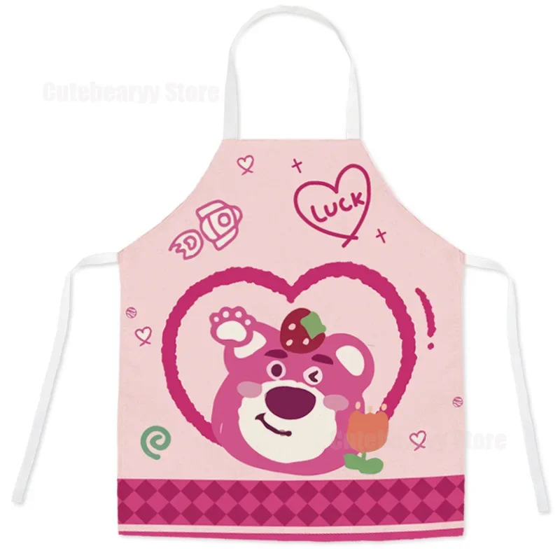 Disney Lotso Cartoon Apron Cartoon Pattern Waterproof Oilproof Waist Parent-child Kitchen Restaurant Sleeveless Halterneck Apron
