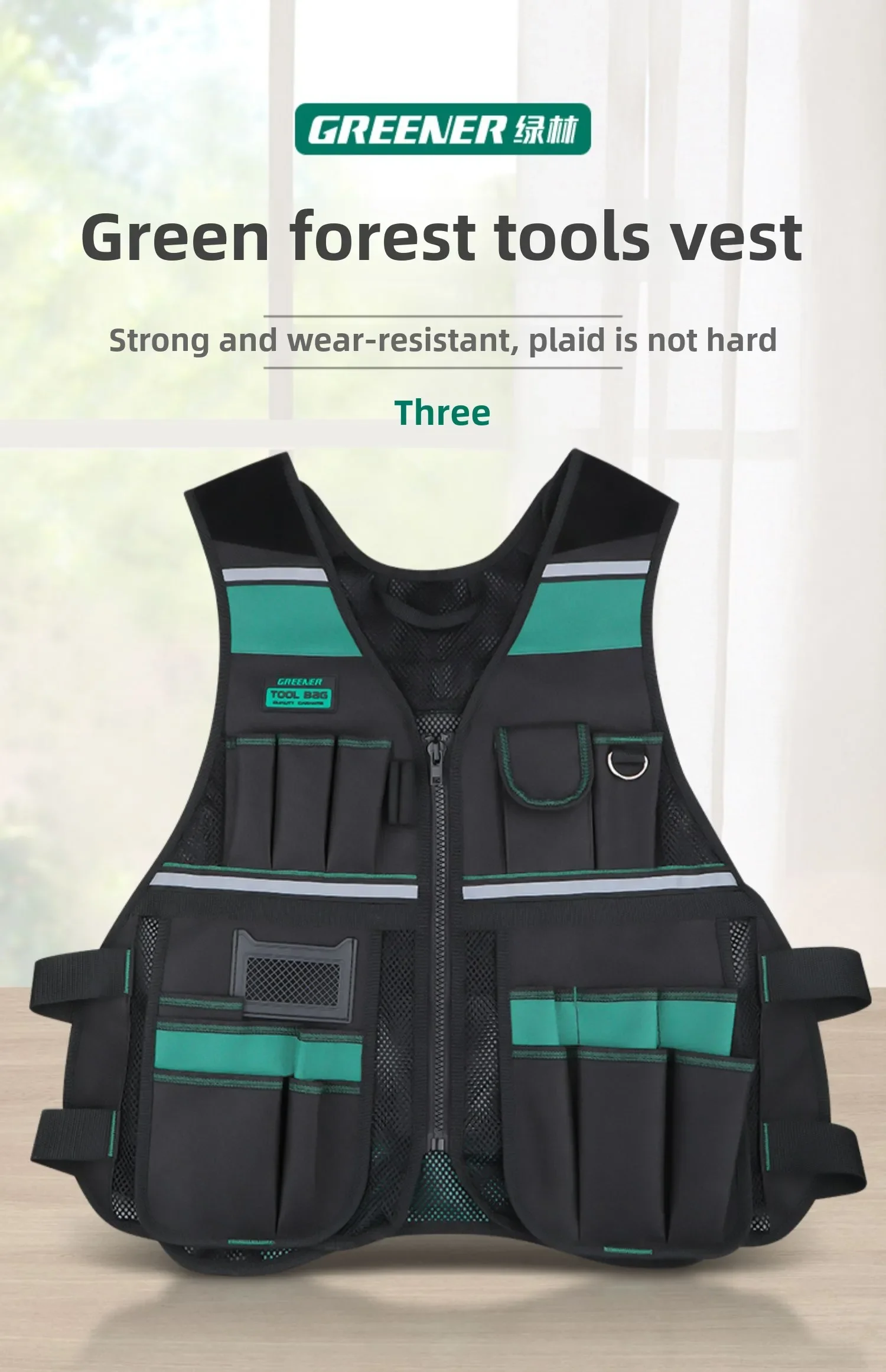 Professional Electrician Tool Vest with Multiple Pockets, Wearable Tool Bag for Electricians and Woodworkers 6