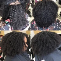 Micro NJosé Head I Tip-Extension de Cheveux Humains pour Femme, Microlinks, Afro, Kinky, Curly, Mongol CharacterRing, 100g = 100 Brins 1