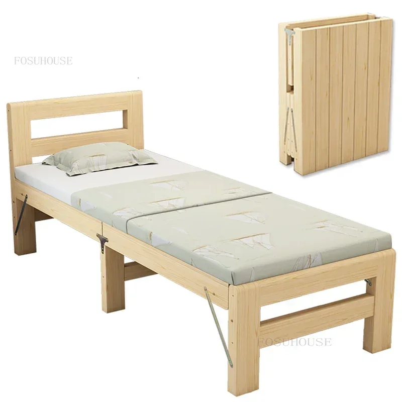 Nordic Foldable Children's Bed Widening Splicing Extension Bed Modern Solid Wood Seamless Adult Bedside Board Home Furniture