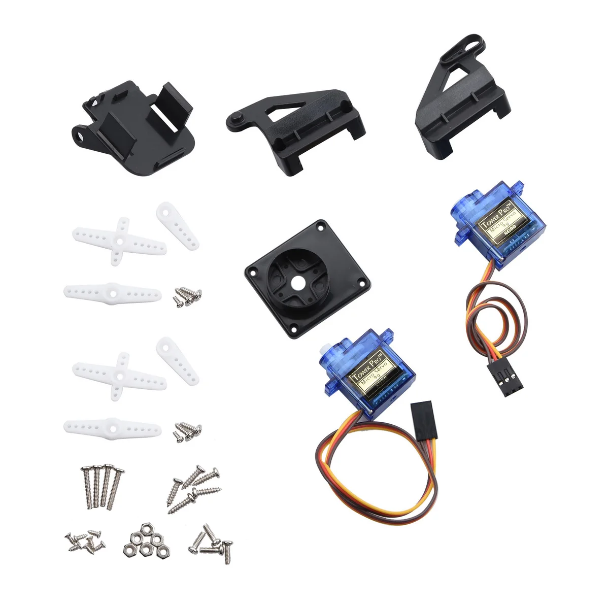 2 Axis Servo Gimbal Bracket FPV PTZ Pan/Tilt Camera Platform Anti-Vibration Camera Mount Sets for Aircraft Robot Cars 9g Servo — view 6