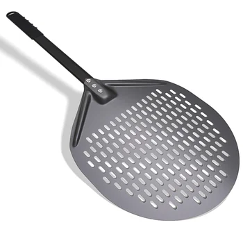 12 Inch Aluminum Perforated Pizza Shovel Peel with Detachable Handle Nonstick Oven Baking Paddle Spatula Turners Accessories