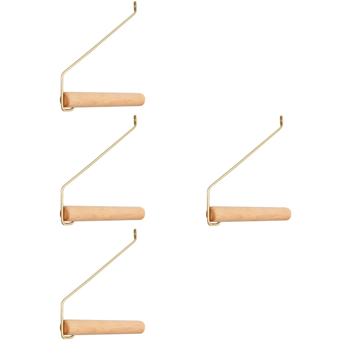 

4pcs Wooden Wall Hooks Wood Coat Hooks Wall Mount Rustic Hat Hanger Rack for Hanging Scarves Purses Towel Umbrellas Hallway