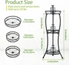 3 Tier Corner Plant Stand Indoor Outdoor, 34 Inch Tall Wrought Iron Plant Stands for Indoor Plants Multiple 3