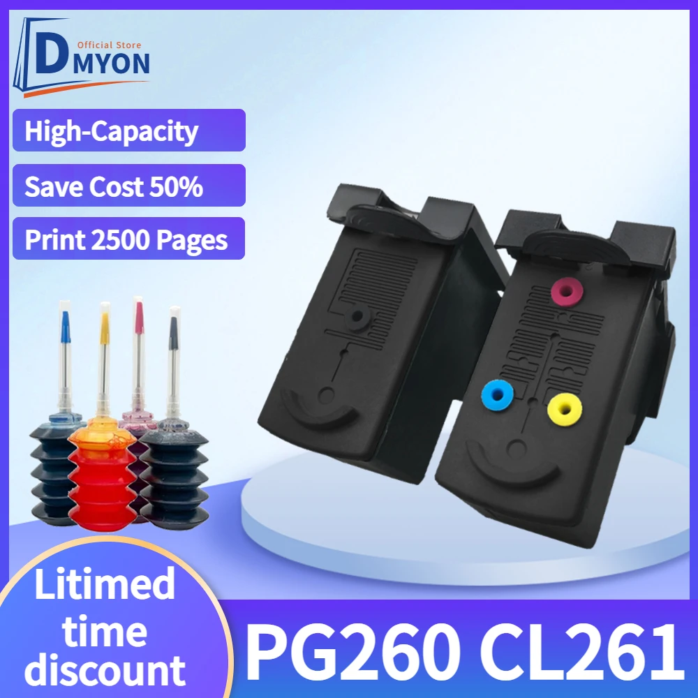 

PG260 CL261 Remanufactured Ink Cartridge PG-260 CL-261 Replacement for canon printer pixma cartridge TS5320 TS6420 TR7020