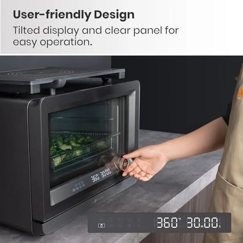 Steam Convection Oven 7-in-1 Countertop Air Fry Bake Sous Vide Ferment Built-in Recipes Food-grade Anti-Scalding Easy Operation 4