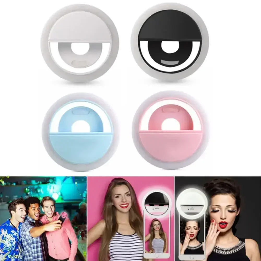 Portable Clip-On LED Selfie Ring Light with USB Charging