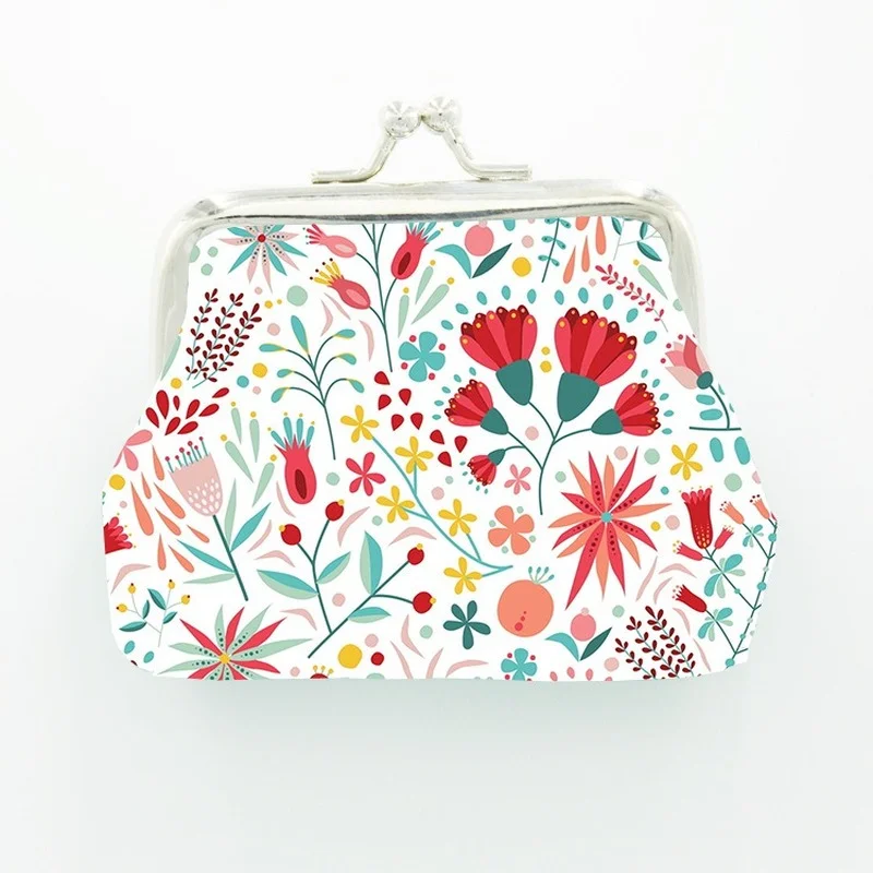 Leather Coin Purse Women Floral Mini Change Purses Kids Coin Pocket Wallets Earphone Key Card Holder Wallet Bag Pouch coin purse,coin wallet,change bag,women wallet,card wallet