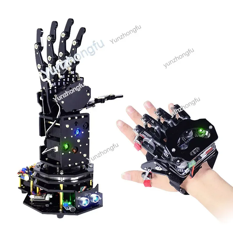 

Bionic Mechanical Palm/Gihand Somatosensory Gloves Control Arm Robot DIY Education Teaching Display Kit