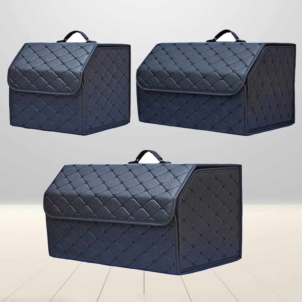 Car Trunk Organizer Box Large Capacity Auto Multiuse Tools Storage Bag Stowing Tidying Leather Folding For Emergency Storage Box car trunk organizer car storage bag trunk organizer trunk storage holder car interior organizer