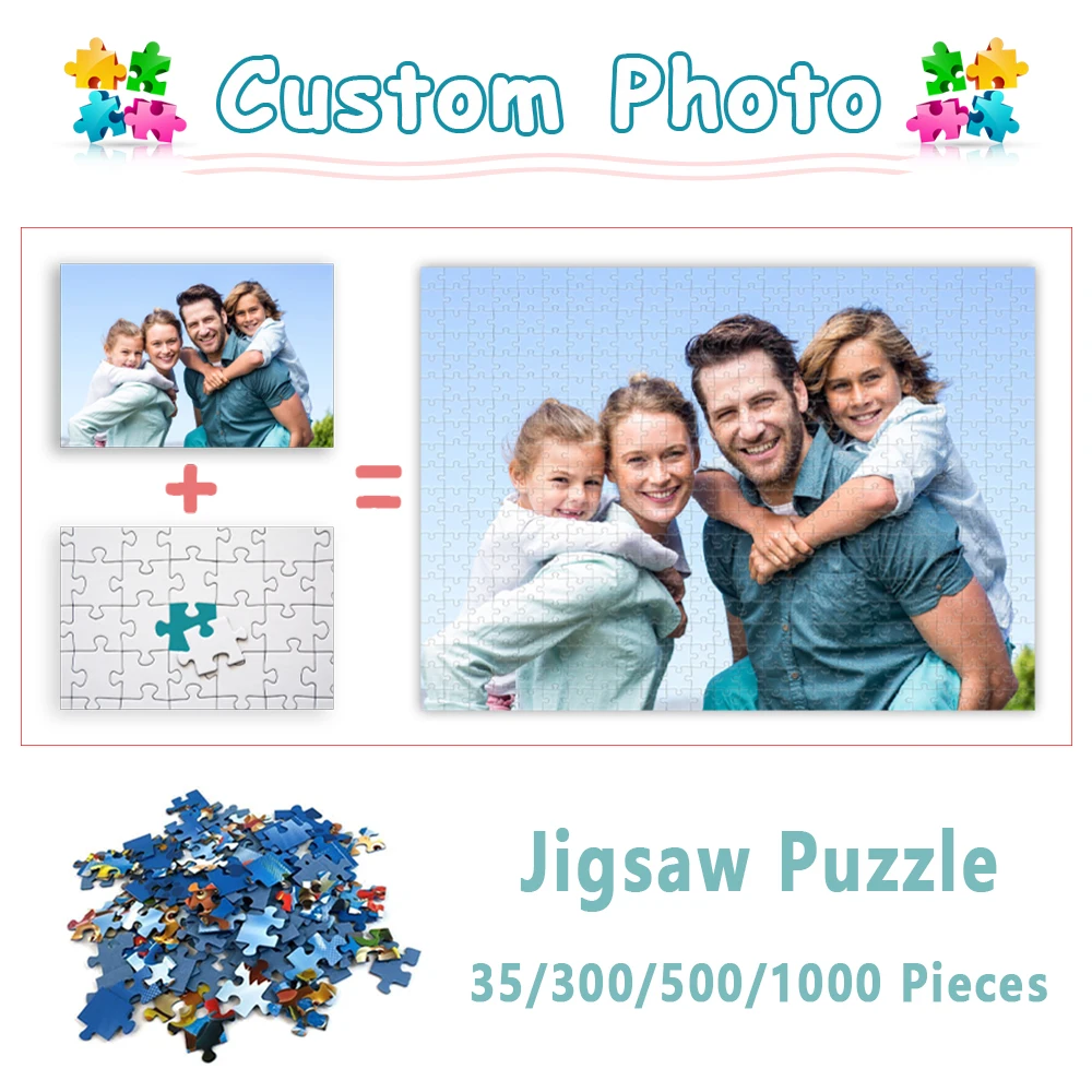 Photo Custom Puzzle for Adults 1000 Pieces Personalized Jigsaw Puzzles Educational Decompressing Diy Large Puzzle Game Toys Gift
