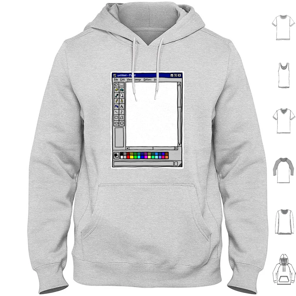 Felpe Con Cappuccio Microsoft Paint Manica Lunga Software Microsoft Painter Windows 95 Windows 98 Retro Windows Creative