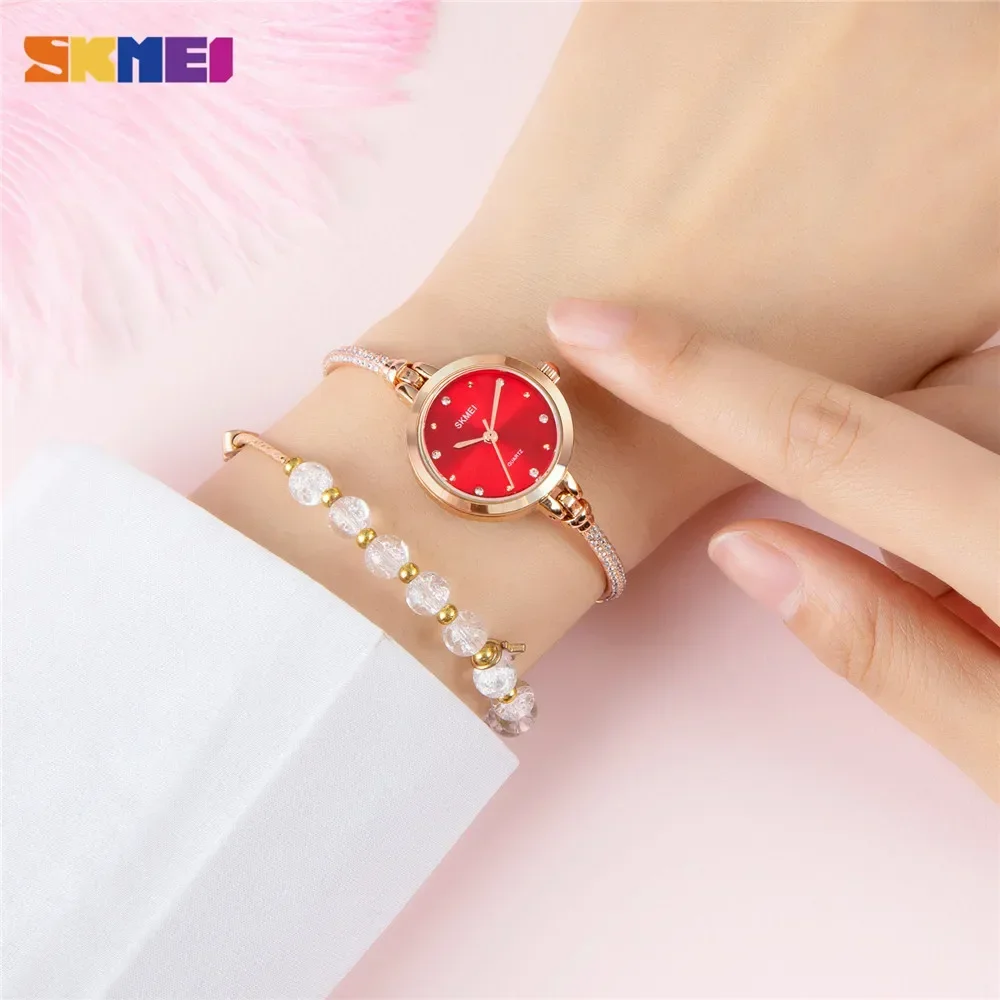 SKMEI 1805 Fashion Thin Ladies Watches Casual Female Girl Dress Clock 3Bar Waterproof Relogio Feminino Simple Women Quartz Watch 5